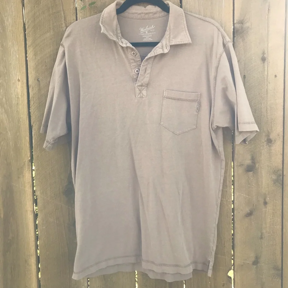 Mens medium Woolrich beige polo - Picture 1 of 5